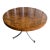 French 1970s Burl Wood Gueridon Side Table on Polished Metal Tripod Base With Brass Mounts For Sale