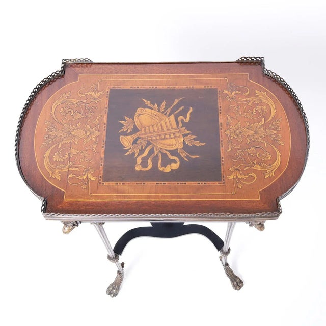 Late 19th Century Pair of French Inlaid Tables or Stands For Sale - Image 5 of 12
