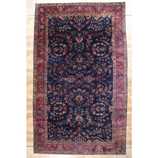 Antique Persian Sarouk Rug - 11'02 X 18'05 For Sale - Image 9 of 9
