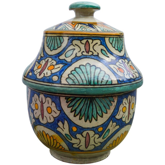 Spanish Late 19th Century Moorish Ceramic Box W/ Motif For Sale - Image 3 of 13