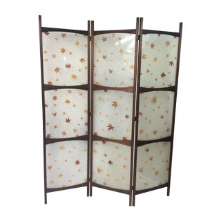 Mid-Century Teak & Lucite Folding Screen For Sale