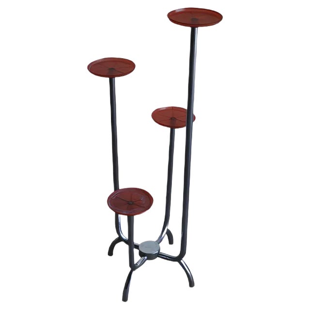 Bauhaus Chrome and Plastic Plant Stand, 1940s For Sale
