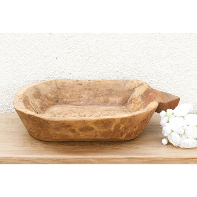 Primitive Carved Wood Swat Valley Bowl For Sale - Image 9 of 9