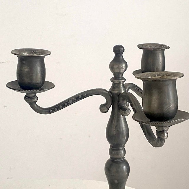 Tin Candlesticks, 1890s, Set of 2 For Sale - Image 4 of 10