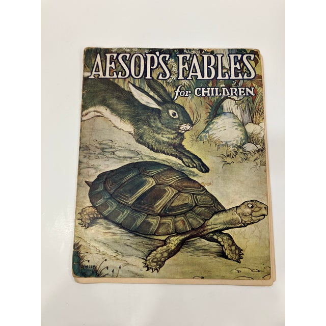 Blue 1910s Set of 6 Aesop’s Fables Illustrations For Sale - Image 8 of 8
