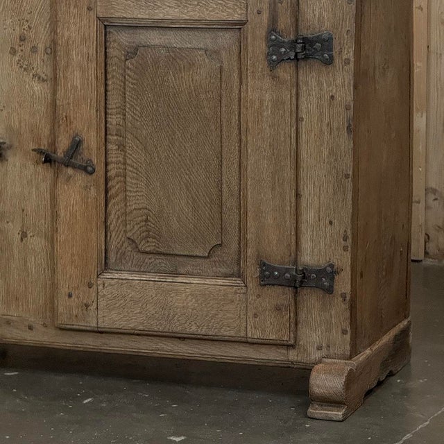 18th Century Dutch Rustic Oak Buffet ~ Credenza With Wrought Iron For Sale - Image 10 of 18