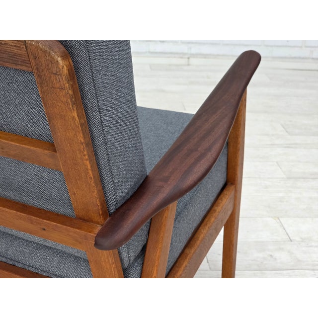 Wood Set of Vintage Danish Armchairs in Furniture Wool and Teak and Oak, 1960s For Sale - Image 7 of 18