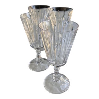 Contemporary Cristal De Paris Water/Wine Glasses- Set of 4 For Sale