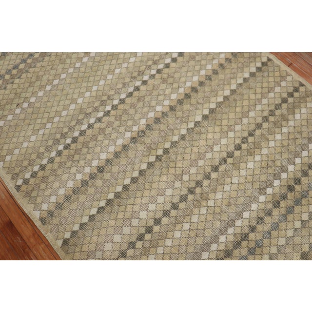 1960s Neutral Turkish Deco Runner - 4'5" x 11'4" For Sale - Image 13 of 18