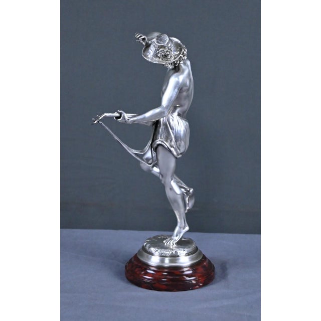 A. Carrier, The Neapolitan Mandolin Player, Late 19th Century, Silvered Bronze For Sale - Image 17 of 18