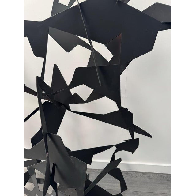 Black Large Abstract Metal Garden Sculpture from Gerard Coquelin, 2001 For Sale - Image 8 of 9