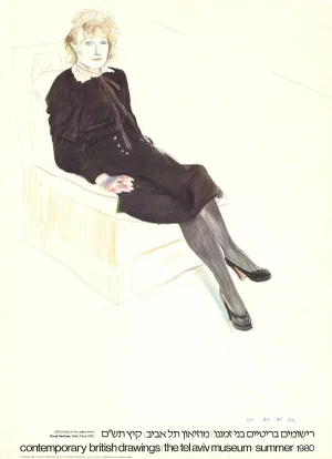 1980 David Hockney 'Celia, Paris' Pop Art Gray,White Israel Offset Lithograph