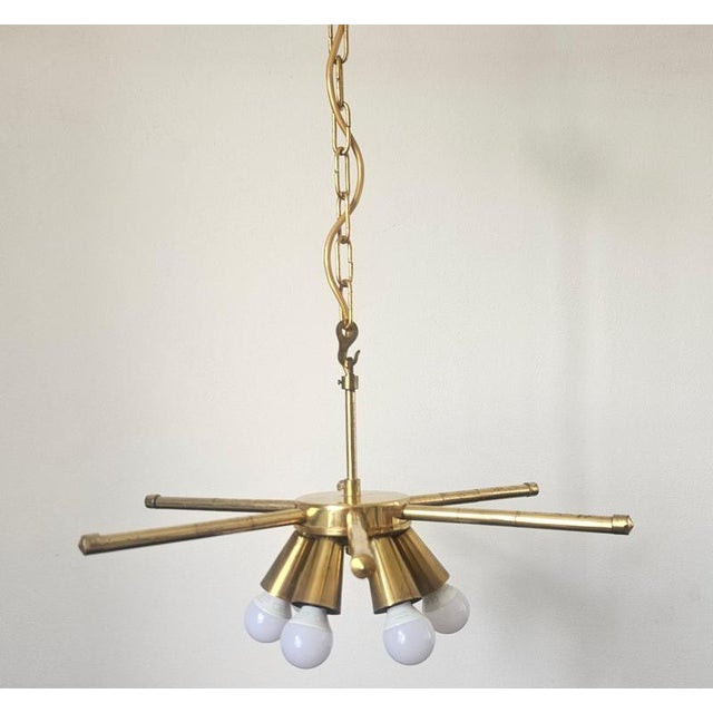 1970s Mid-Century Brass Chandelier, 1970s For Sale - Image 5 of 17