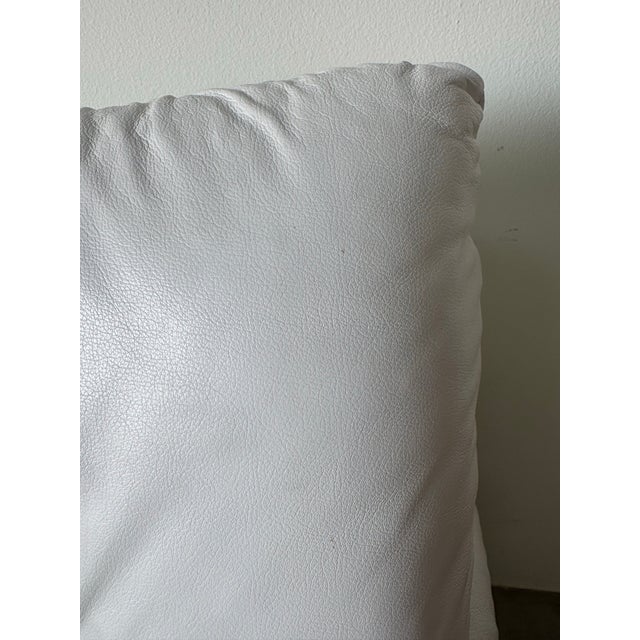 Natuzzi Italian Postmodern White Leather Sofa For Sale - Image 11 of 12