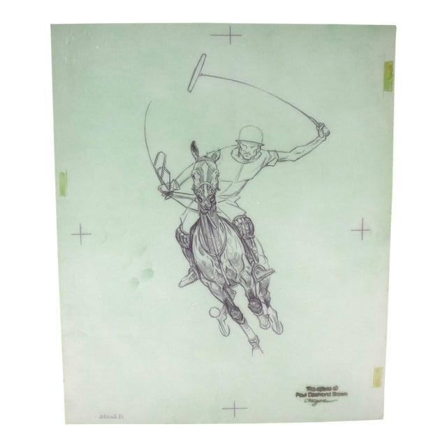 Paul Brown Polo Pencil on Acetate Drawing 10 For Sale