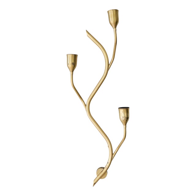 Art Deco Astra Wall Light in Brass, Norway, 1950s For Sale