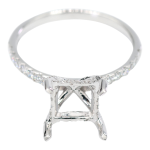14k (585) White Gold Lab CVD Brilliant Diamond Semi Mount Ring Size 7