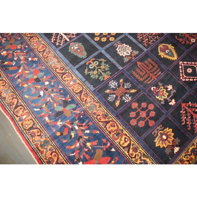 Persian Early 20th Century Square Garden Design Persian Bakhtiari Rug - 11'8" x 12'5" For Sale - Image 3 of 13