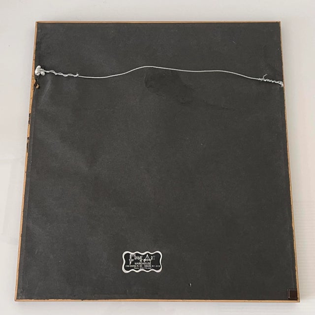 Vintage ‘Shadow of Lovers’ Minimalist Original Watercolor Painting Art Work by Jane Rudofker Signed and Framed For Sale - Image 9 of 12