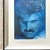Vintage Signed Blue Expressionist Male Portrait Oil Painting For Sale - Image 10 of 15