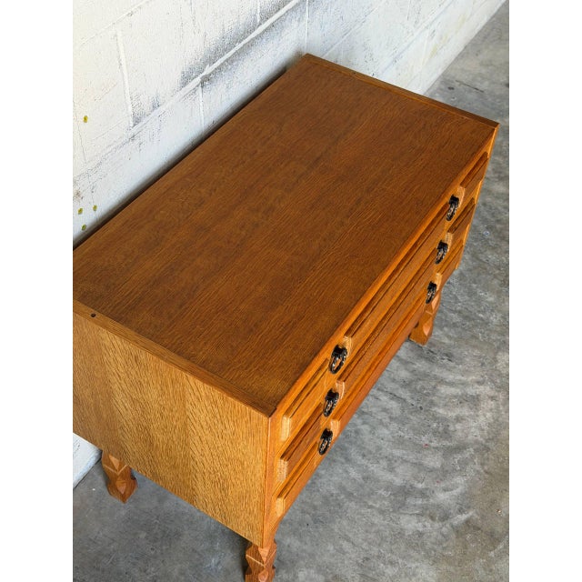 Oak Dresser With 3 Drawers and Black Handles Danish Mid-Century Modern 1960s For Sale - Image 9 of 12