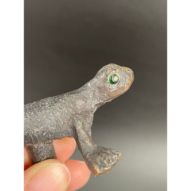Vintage Rustic Brass Lizard Cabinet Knobs Drawer Pulls - Set of 4 For Sale - Image 12 of 15