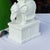 Dorothy Draper 1999 White Lacquered Elephant Table Lamp With Green Laquered Shade - Newly Painted For Sale - Image 4 of 12