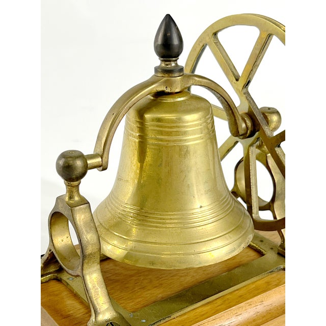 1970s Vintage Solid Brass Desk Nautical Ships Bell For Sale - Image 5 of 9