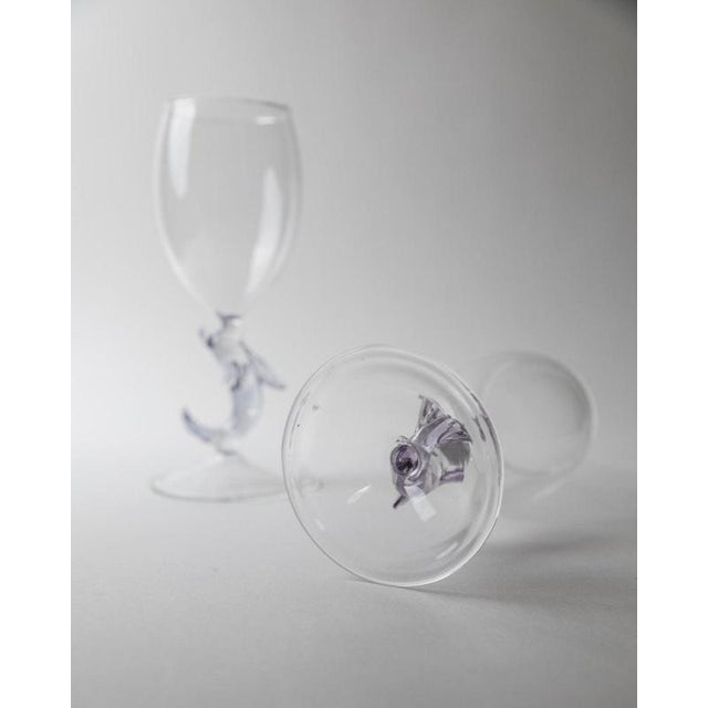 Vintage Wine Glasses in Murano Glass, 1980s, Set of 2 For Sale - Image 8 of 11