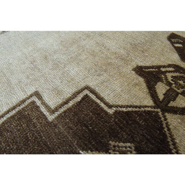 Beige 1970s Vintage Handmade Wool Cotton Turkish Beige Area Rug For Sale - Image 8 of 11