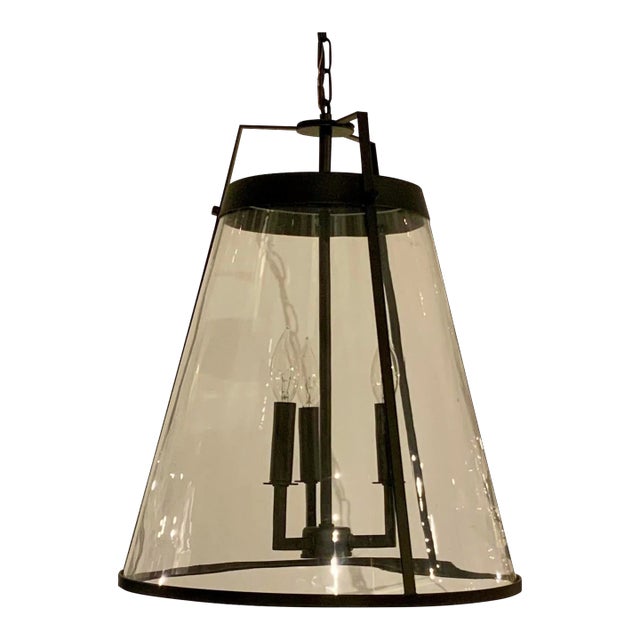 Modern Black Lantern Pendant For Sale