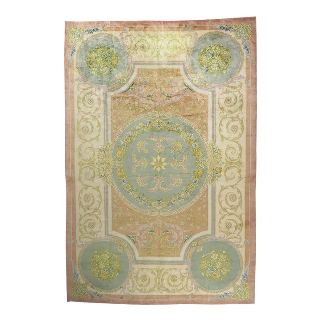 Vintage Persian Isfahan Rug, 13'04 X 19'09 For Sale