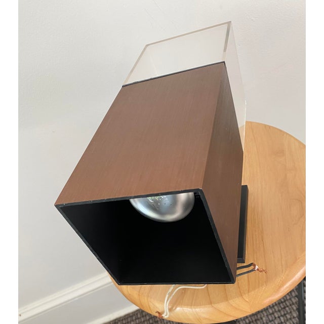 Metal Lightolier Cubic Sconce Dual Lights in Plexiglass and Brushed Copper – a Pair For Sale - Image 7 of 12