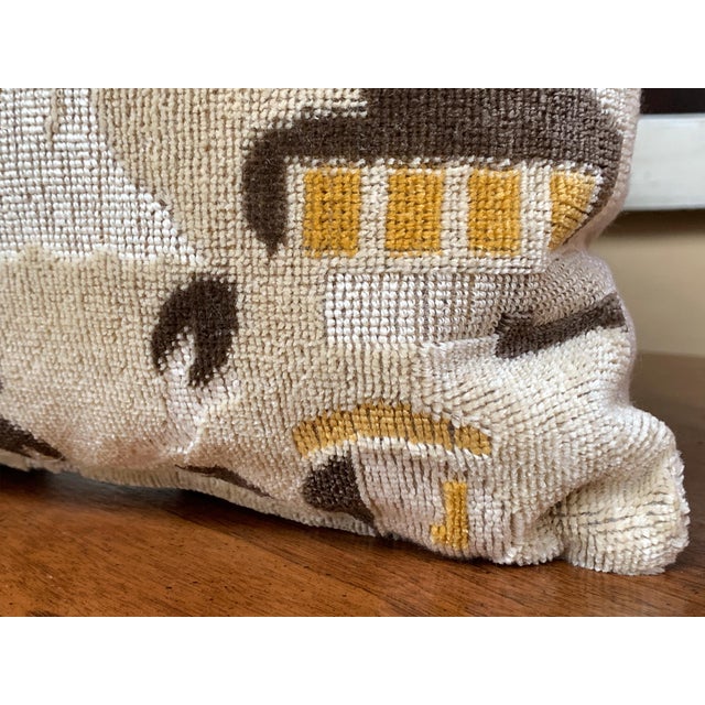 Custom Pillows With Clarence House Cut Velvet Fabric - A Pair For Sale In New York - Image 6 of 14