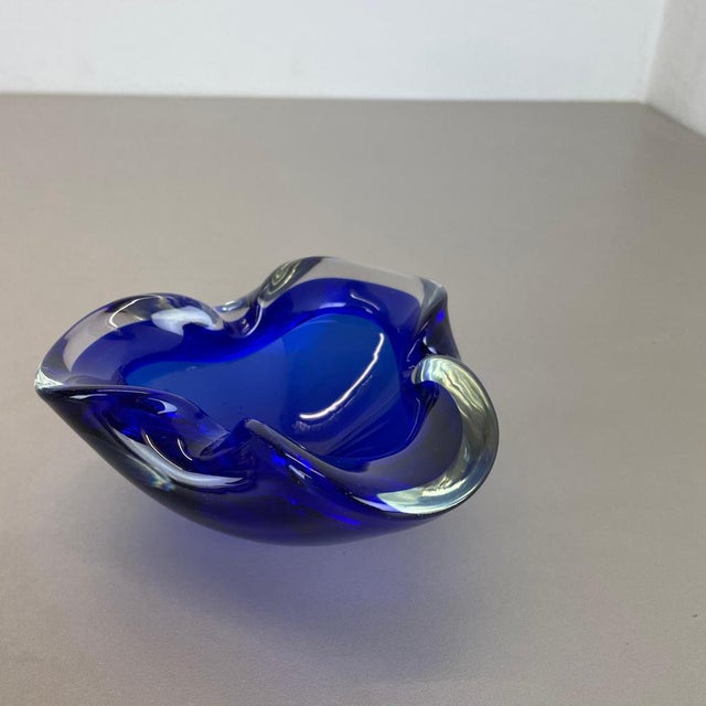 Glass Blue Murano Glass Bowl, Italy, 1970s For Sale - Image 7 of 18