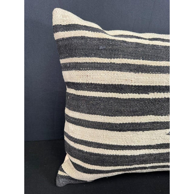 Turkish Hemp Pillow Cushion Natural Beige Black Cushion Cover 20x20 #30593 Enhance your home decor with our Kilim Pillow...