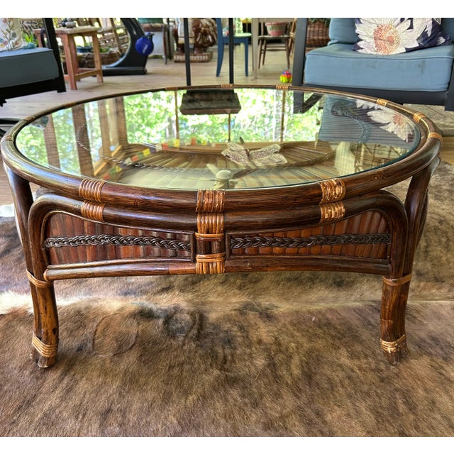 Wood Albini Styled Rattan and Split Reed Side Tables - A Pair For Sale - Image 7 of 7