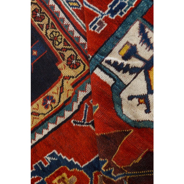Late 19th Century Authentic Persian Bakhtiari Red Handmade Wool Rug For Sale - Image 5 of 8