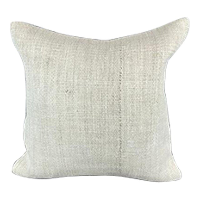 20 x 20 Hemp Pillow Turkish Cushion Natural Grayish White Pillow Cushion Cover For Sale