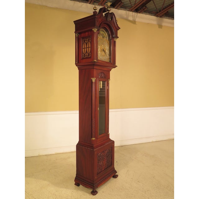 Waltham Antique Carved & Inlaid Mahogany Grandfather Clock Chairish