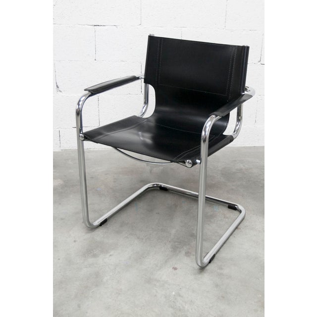 Bauhaus Cantilever Armchair in Black Leather, 1960s For Sale - Image 13 of 15