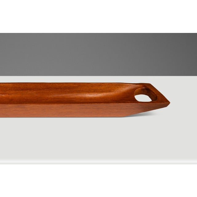 Mid-Century Organic Modern Elongated Serving Tray / Catch-All Hand-Carved From Solid Teak, Circa 1970s For Sale - Image 12 of 12