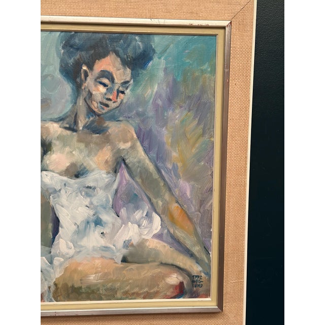 Ebbe Höglund, Sitting Ballerina, 1950s, Oil on Canvas, Framed For Sale - Image 4 of 10