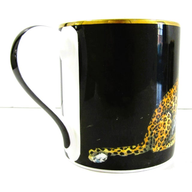 1980s Halcyon Days Magnificent Wildlife Two Tiger and Two Twin Leopard Mugs - Set of Four For Sale - Image 17 of 18