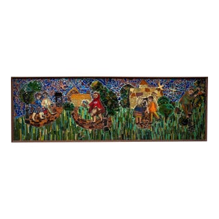 Framed Fairy Tale-Motif Stained Glass Assemblage Mosaic For Sale