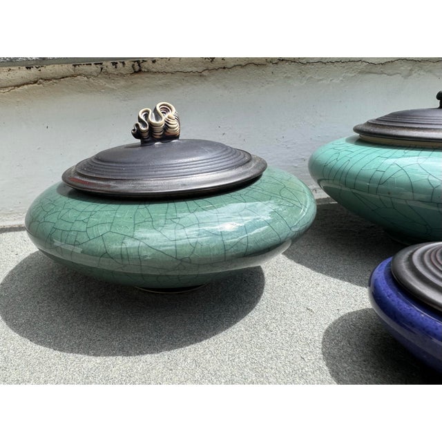 Trio of Signed Andrew Maccorkindale Studio Pottery Lidded Jars For Sale - Image 4 of 7