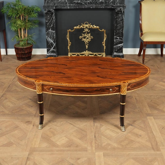 Wood 1990s Theodore Alexander Large Cocktail Table For Sale - Image 7 of 14