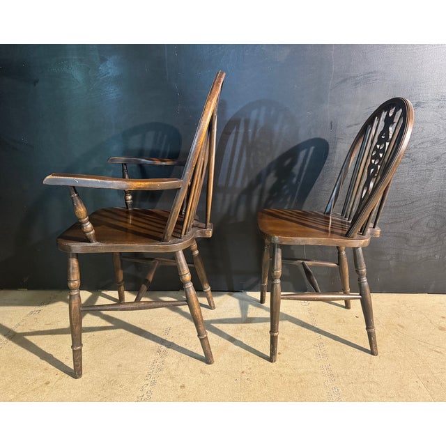 1960s Wheel Back Dining Chairs, 1960s, Set of 6 For Sale - Image 5 of 11
