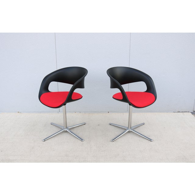 2010s Contemporary Minimalist Pearson Lloyd for Coalesse Lox Swivel Chairs - A Pair For Sale - Image 5 of 18