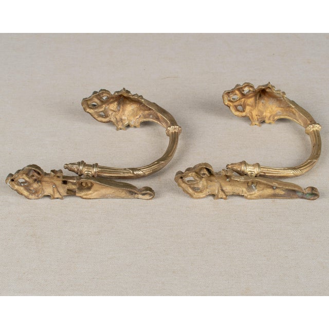 Louis XV Style Cast Bronze Curtain Tiebacks Pair For Sale In Orlando - Image 6 of 8